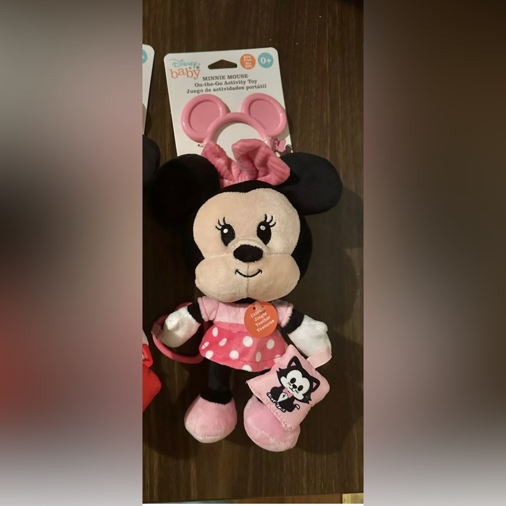 Disney Baby Minnie Mouse On The Go Activity Toy Teether Soft New
